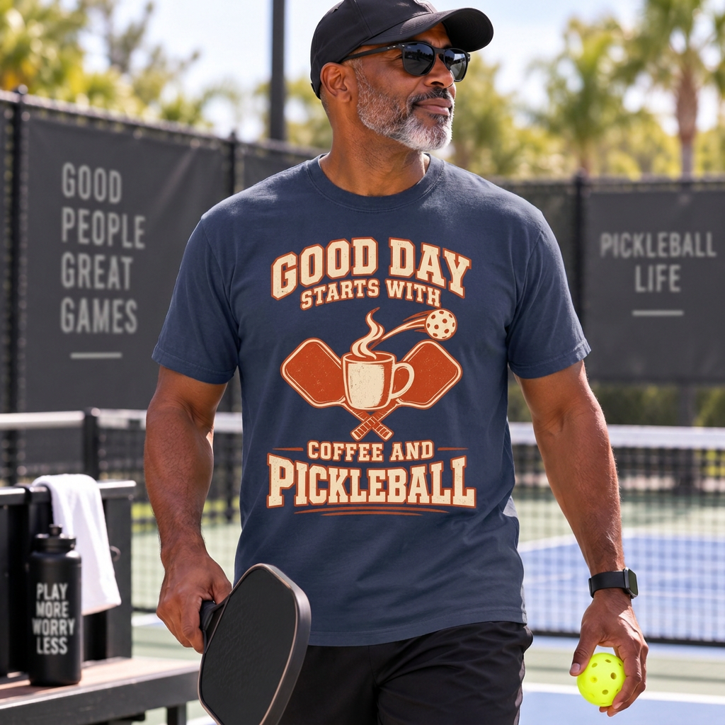 Good Day Starts With Coffee and Pickleball Tee